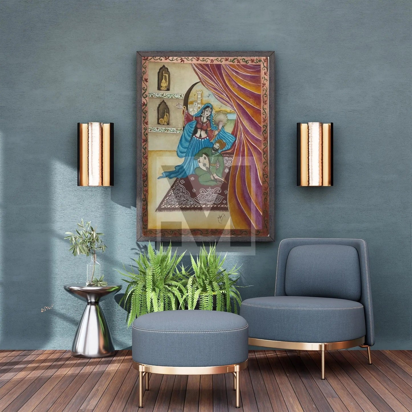 Palace scene with a dance Oriental Painting