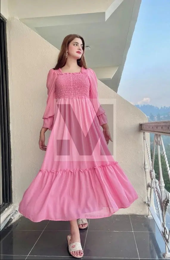 FIT & FLARE PINK DRESS
