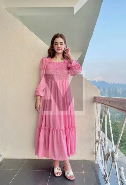 FIT & FLARE PINK DRESS