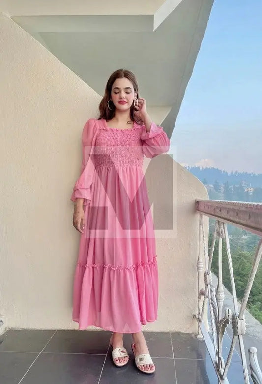 FIT & FLARE PINK DRESS