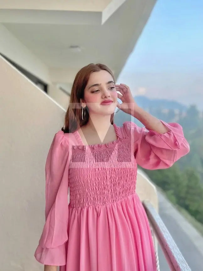 FIT & FLARE PINK DRESS