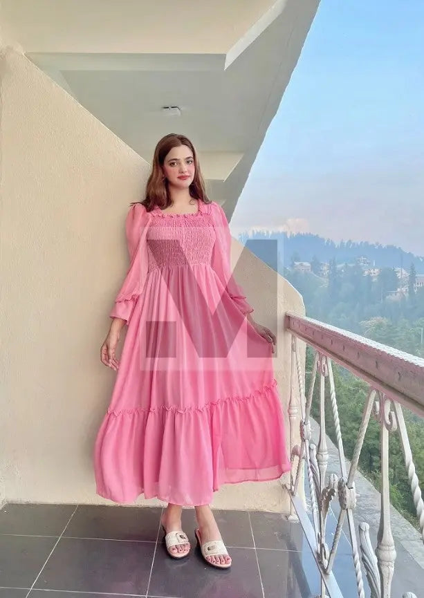 FIT & FLARE PINK DRESS