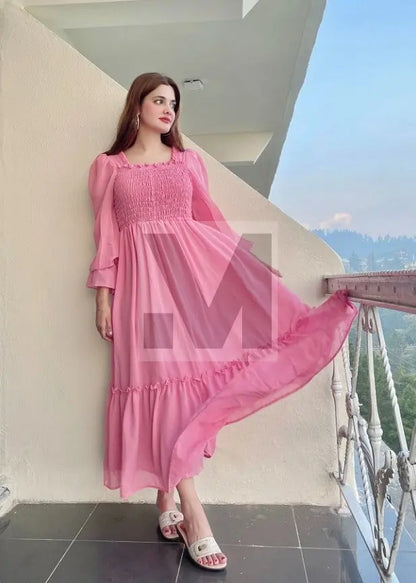 FIT & FLARE PINK DRESS