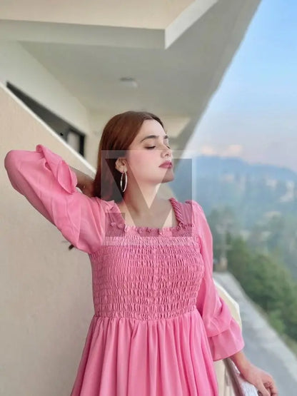 FIT & FLARE PINK DRESS