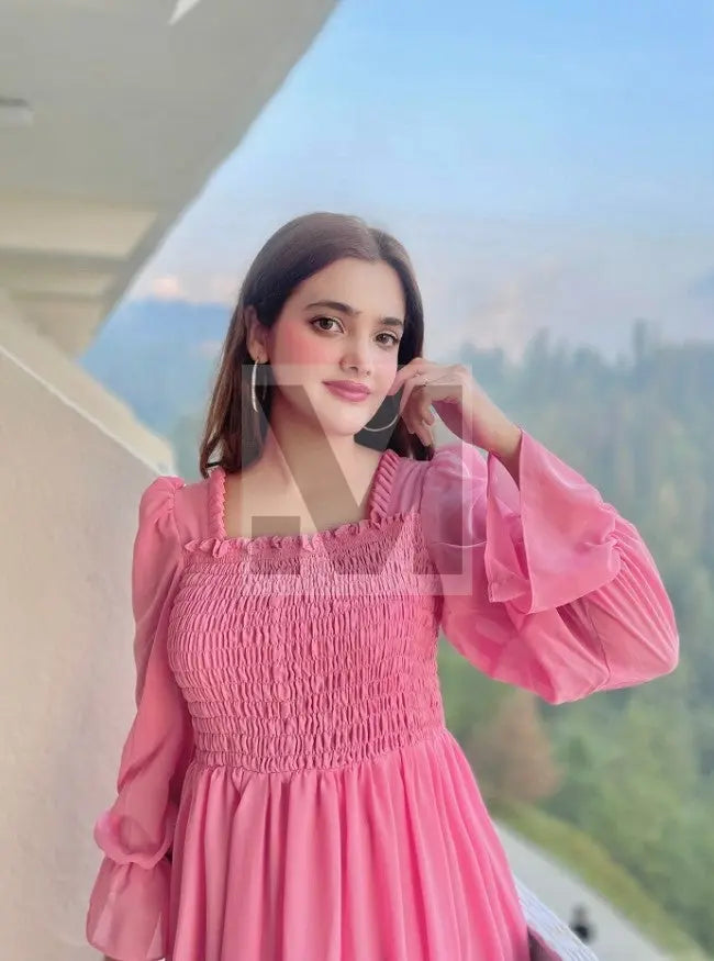 FIT & FLARE PINK DRESS