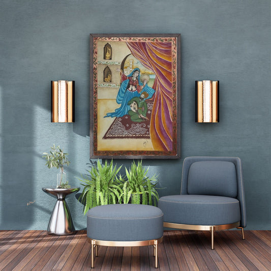 The Sultan’s Serenade: Traditional Middle Eastern Musician & Dancer Original Art