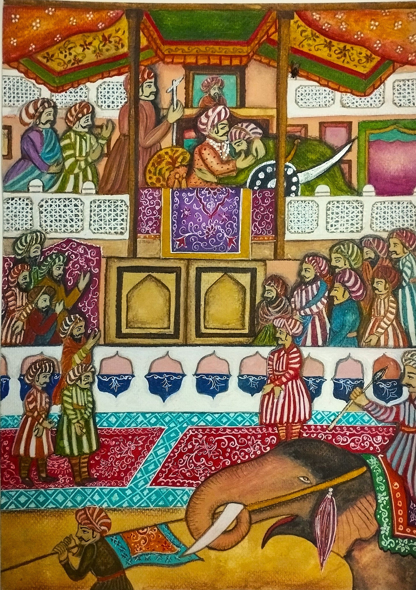 Mughal Royal Hunt Scene – Handcrafted Miniature Painting